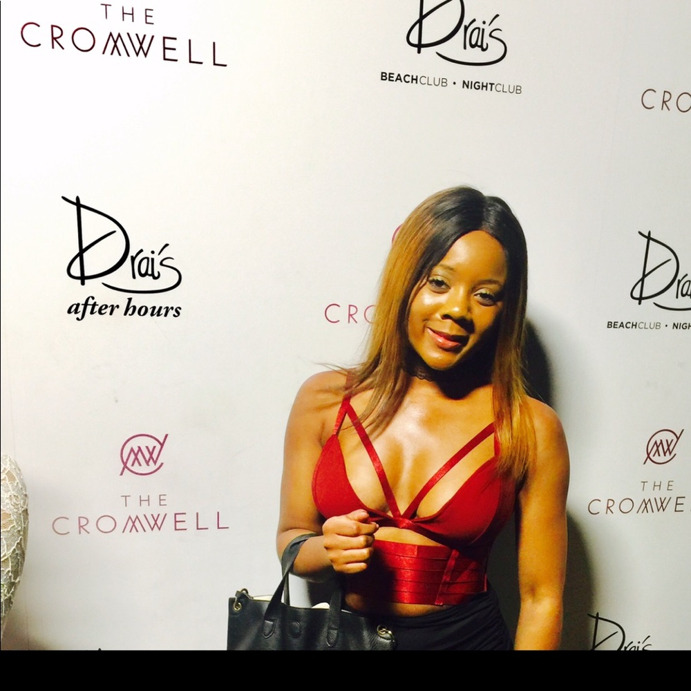 Burgundy bandage crop top